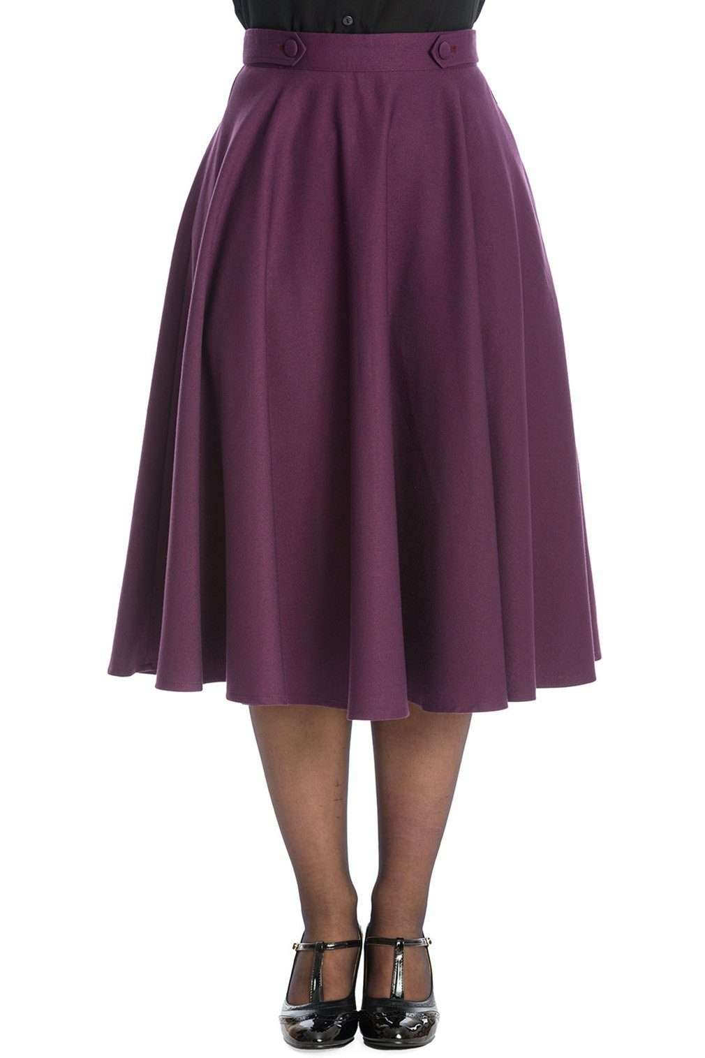 Юбка-трапеция Di Di Простая фиолетовая винтажная распашная юбка в стиле ретро