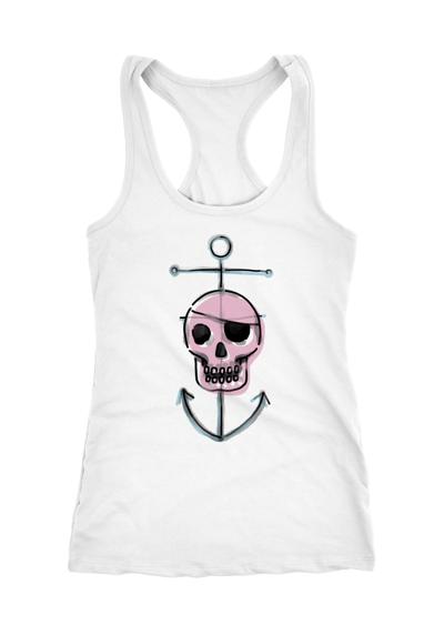 Майка женская безрукавка Pirate Skull Pirate with Anchor Racerback ®