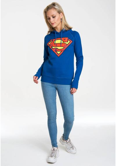 Толстовка с капюшоном DC — логотип Супермена с принтом супергероя