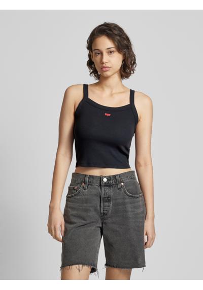 Crop Top mit Label-Stitching