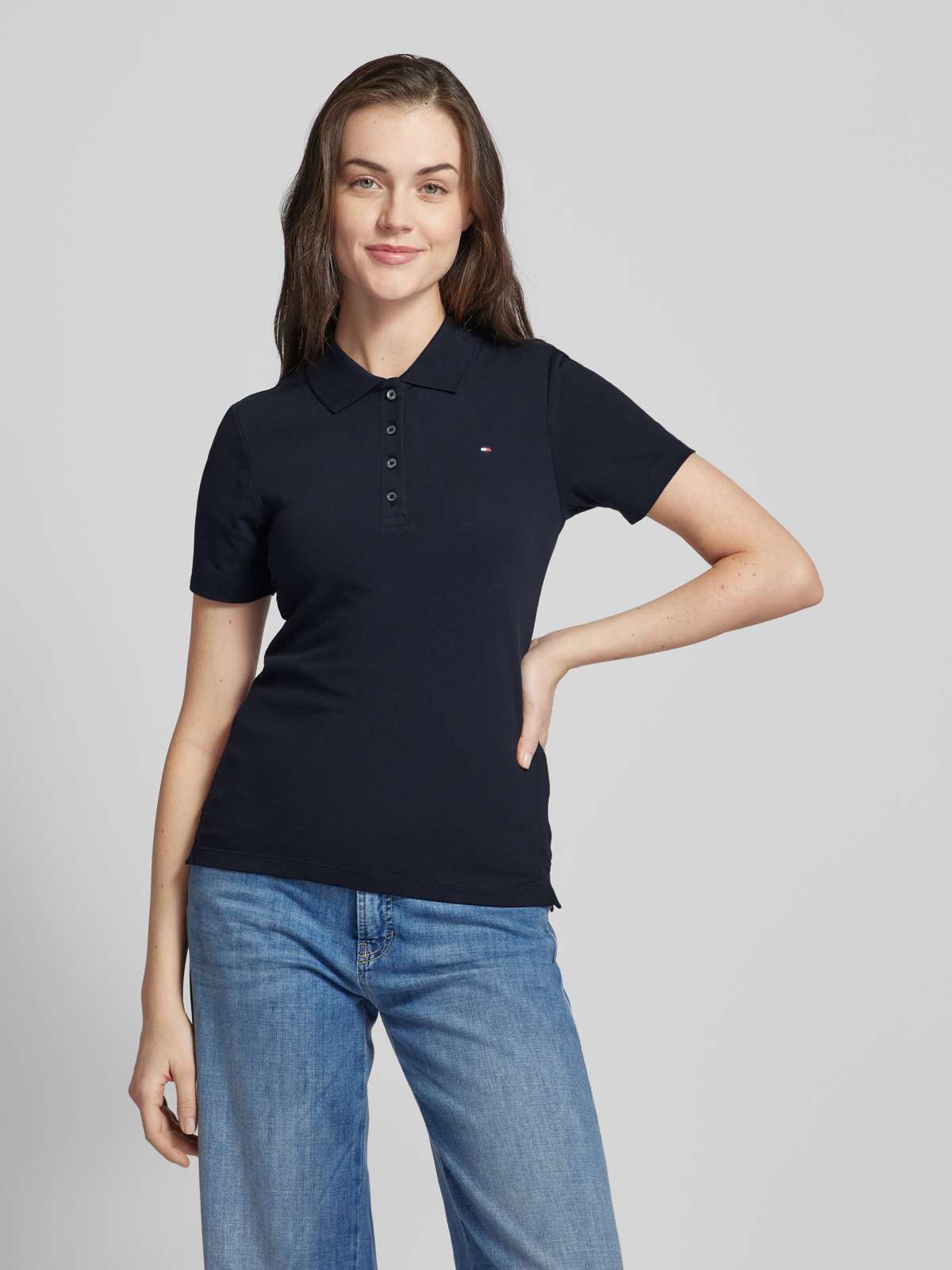 Slim Fit Poloshirt mit Logo-Stitching