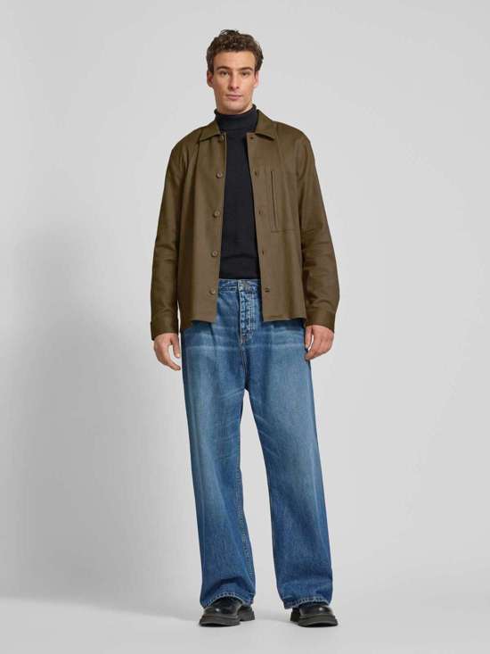 Куртка-рубашка классического кроя с воротником «Кент» и вискозной отделкой