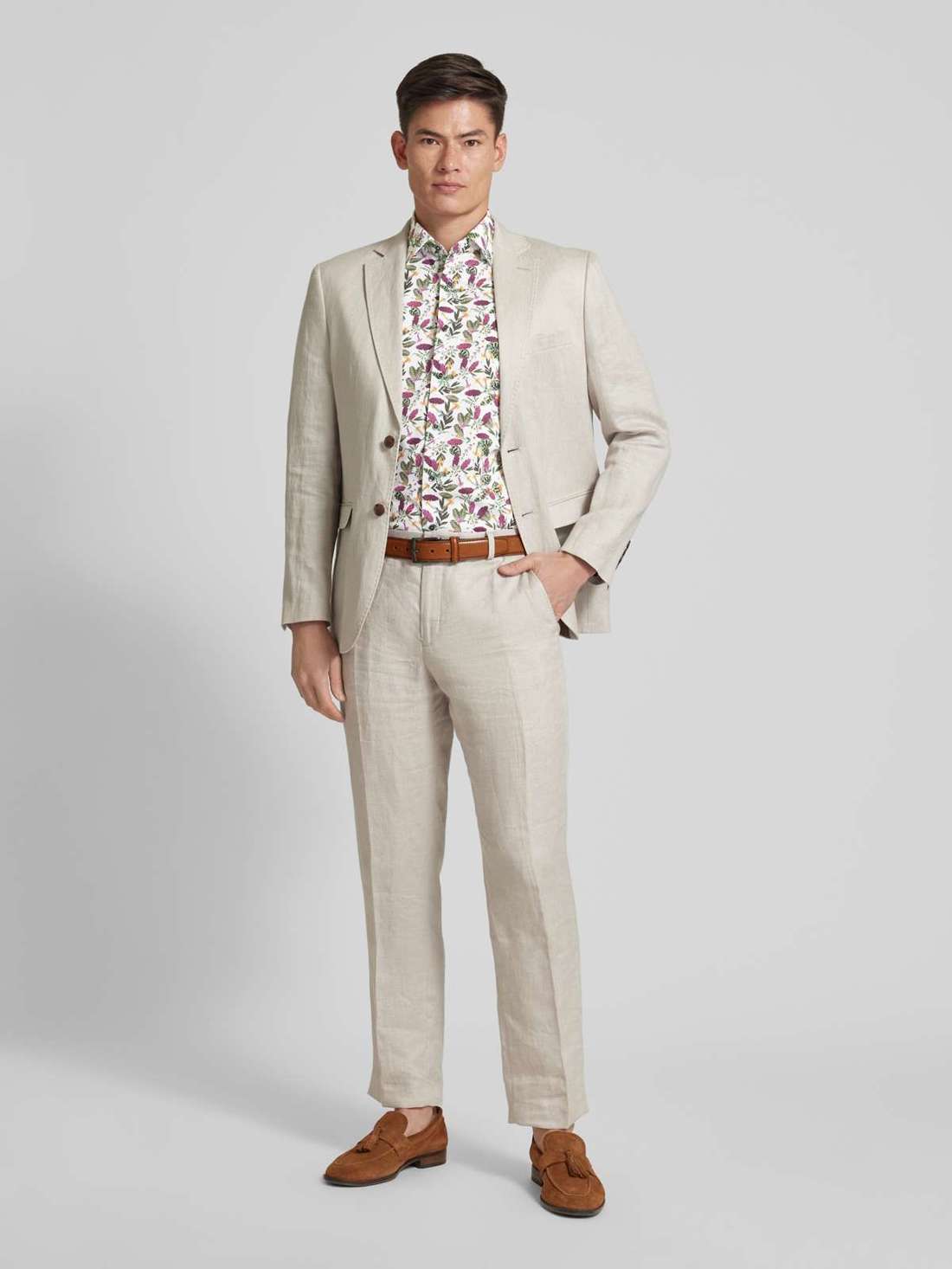 Деловая рубашка комфортного кроя с принтом по всей поверхности