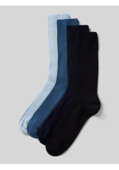 Носки с фактурным рисунком Ribbed Just Blue im 4er-Pack