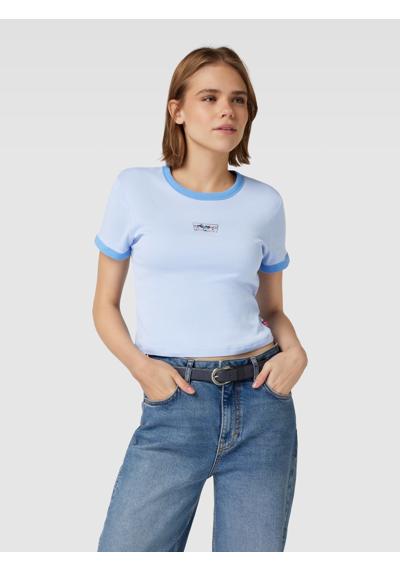 Cropped T-Shirt mit Motiv-Patch