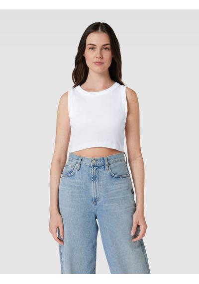 Crop Top mit gerippten Abschlüssen