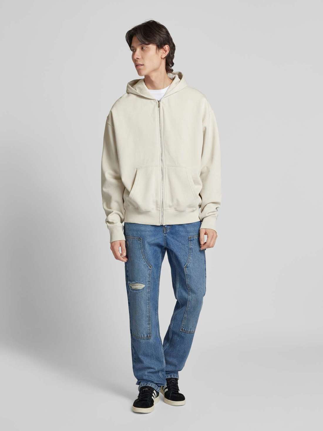 Джинсы прямого кроя с потертым видом HALDOR