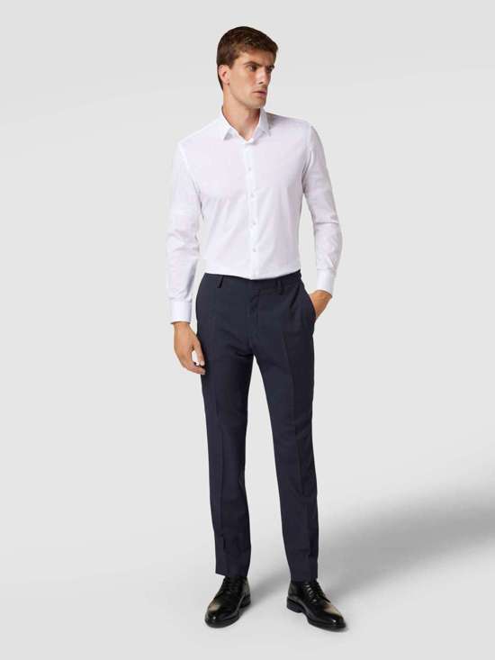 Брюки классического кроя из натуральной смесовой шерсти с добавлением стрейча Enrico