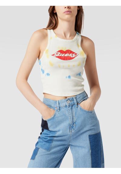 Crop Top mit Label-Print