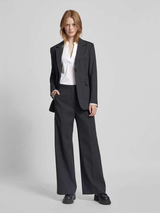 Блуза-туника классического кроя из смесового органического хлопка с широкими манжетами на двух пуговицах