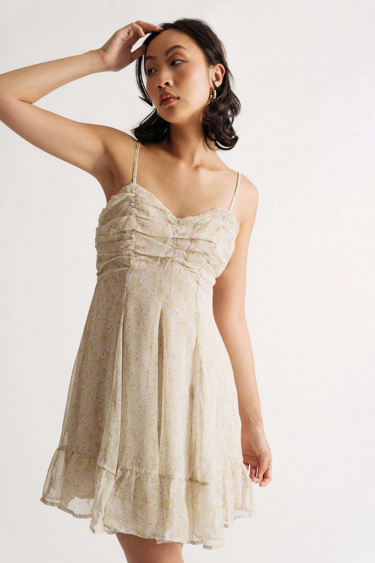 Мини-платье Jannette с цветочным принтом и плиссированной юбкой