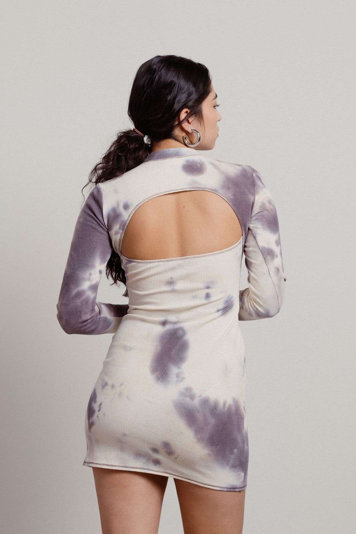 Мини-платье Kelsea в рубчик с открытой спиной