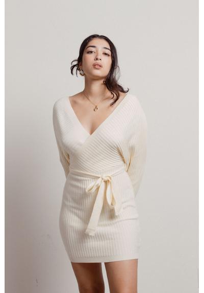 Мини-платье-свитер с открытыми плечами Marie