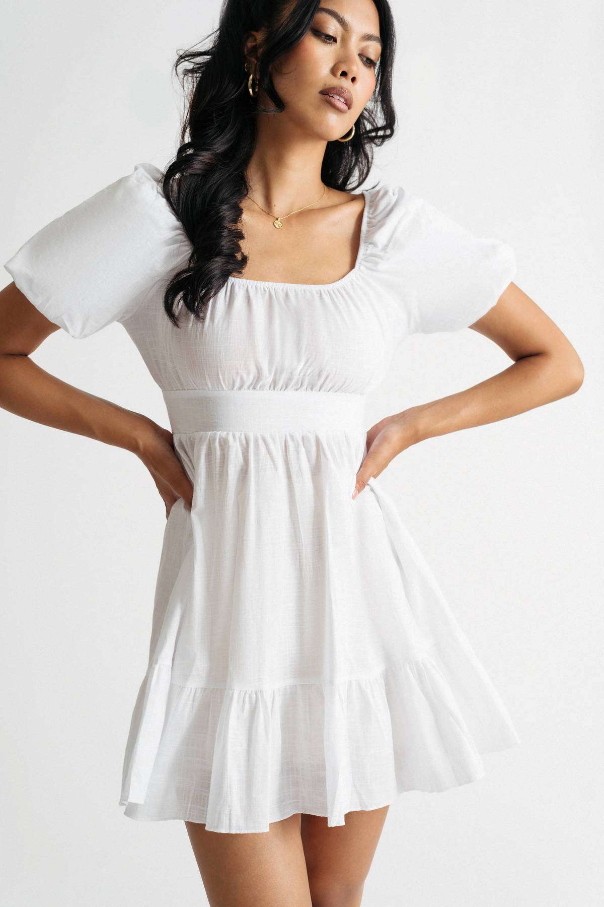 Мини-платье Syrah с пышными рукавами и плиссированной юбкой