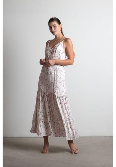 Многоярусное платье макси с абстрактным принтом Count The Miles
