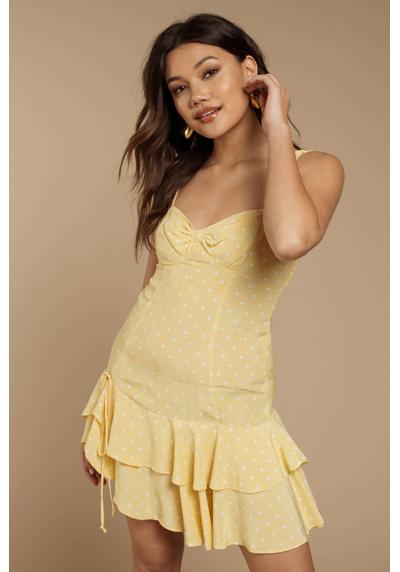 Мини-платье с открытой спиной и оборками For Love and Lemons Limoncello
