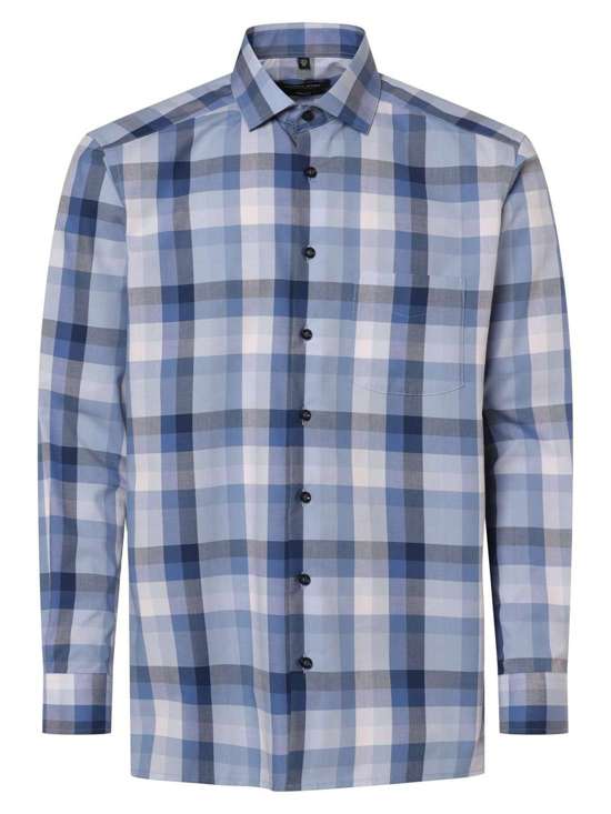 синий клетчатый