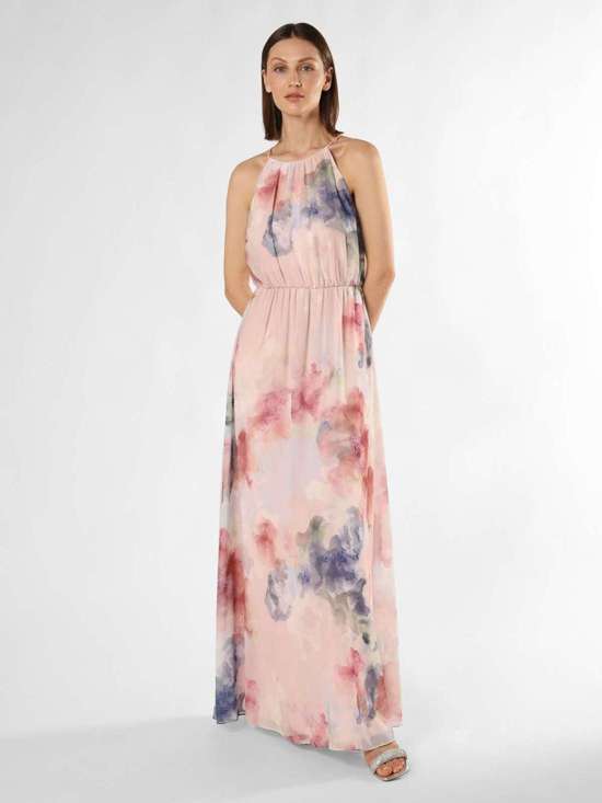 hellblau rosa gemustert