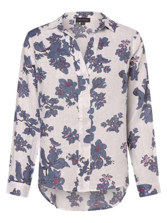 weiß blau gemustert