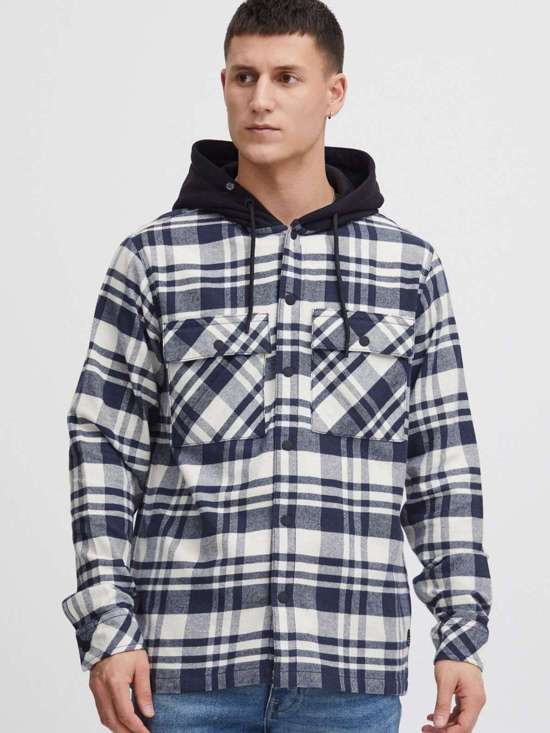 синий клетчатый