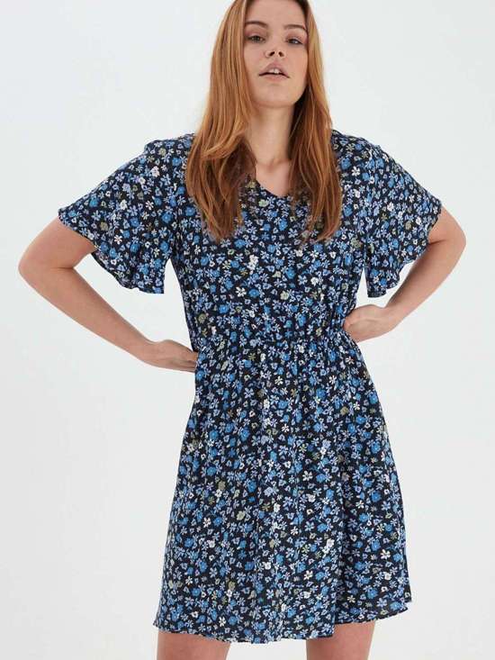 синий узорчатый