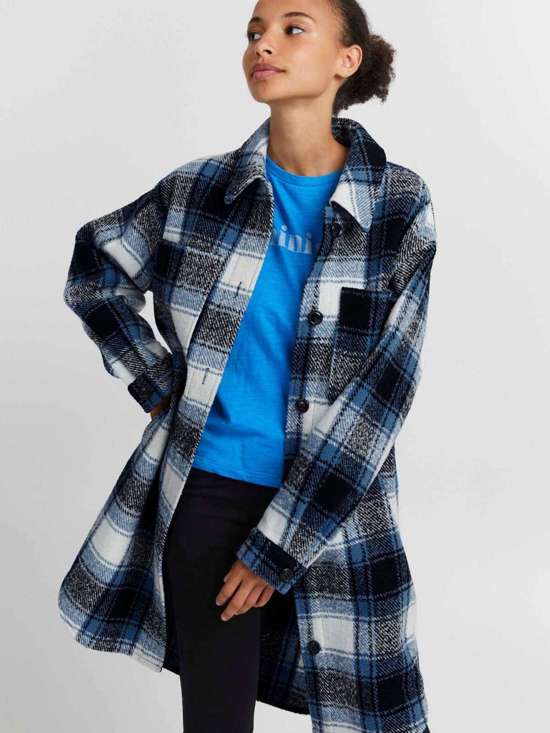 синий клетчатый