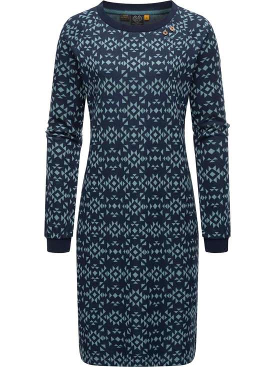 синий морской с рисунком