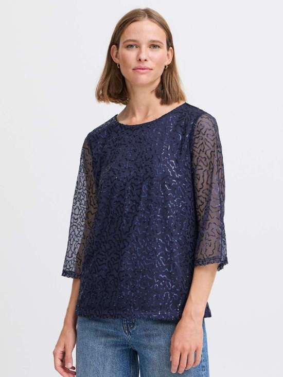 синий узорчатый