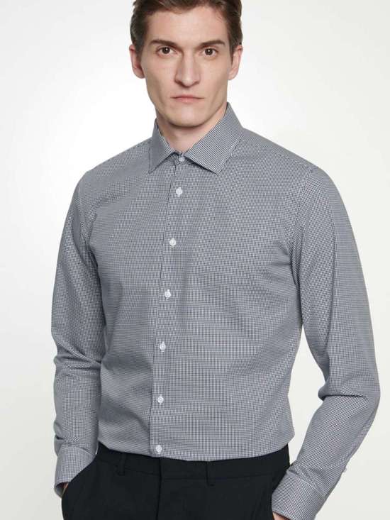 синий клетчатый