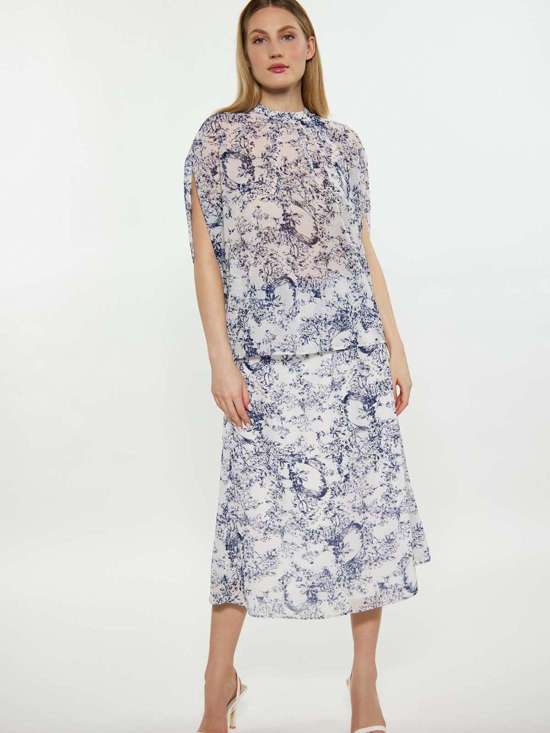 синий морской с рисунком