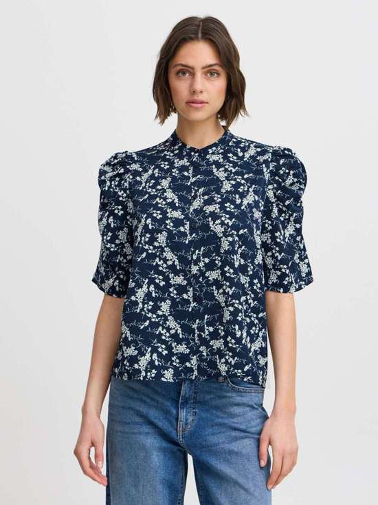 синий узорчатый