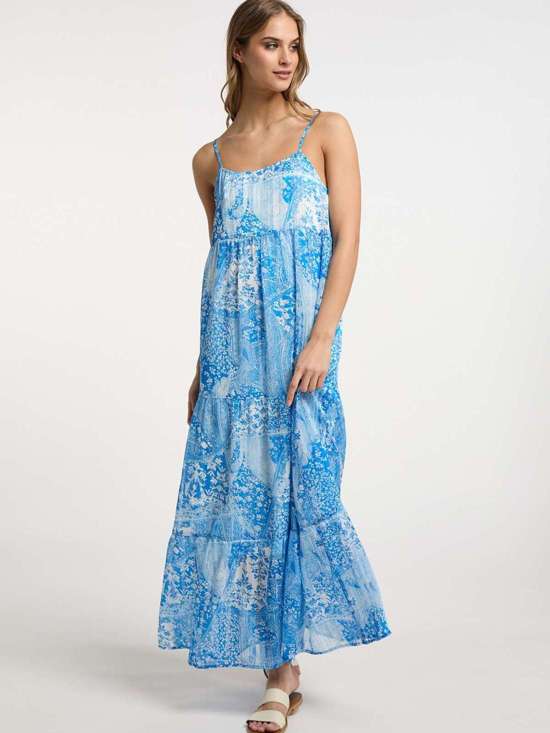 синий узорчатый