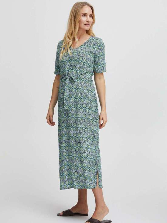 синий морской с рисунком