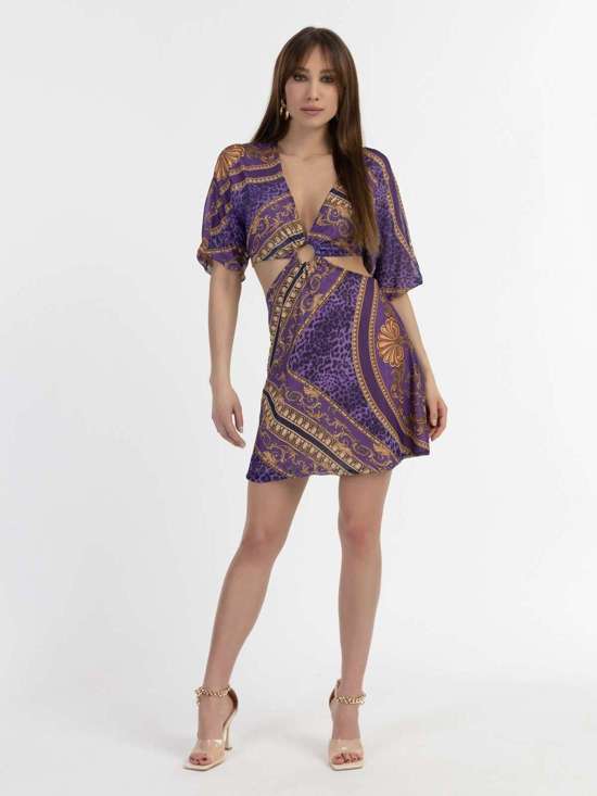 сиреневый с рисунком