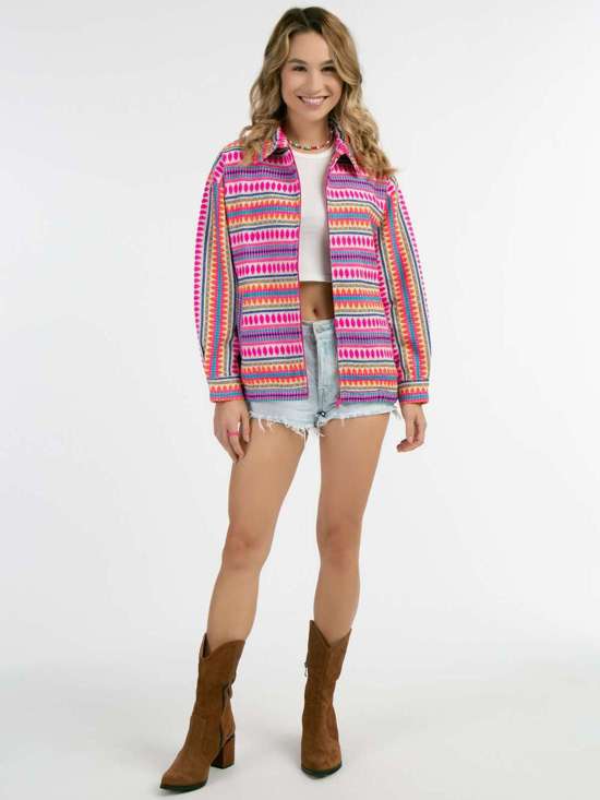 ярко-розовый с рисунком