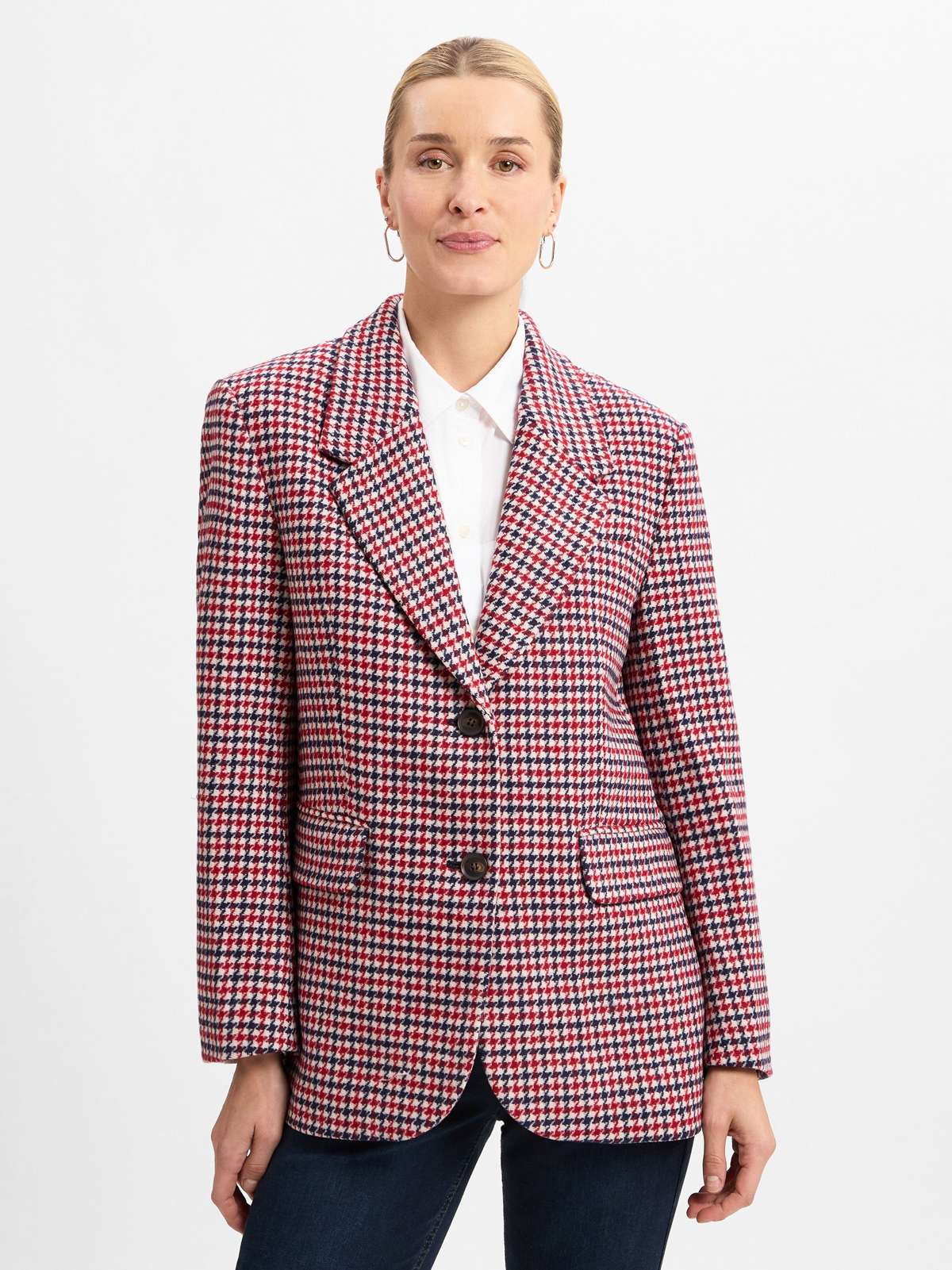 Блейзер с содержанием шерсти Houndstooth