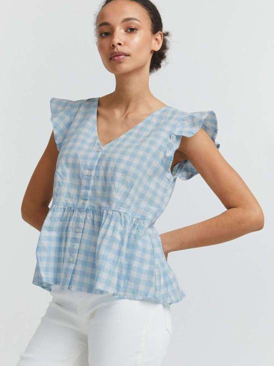 синий клетчатый