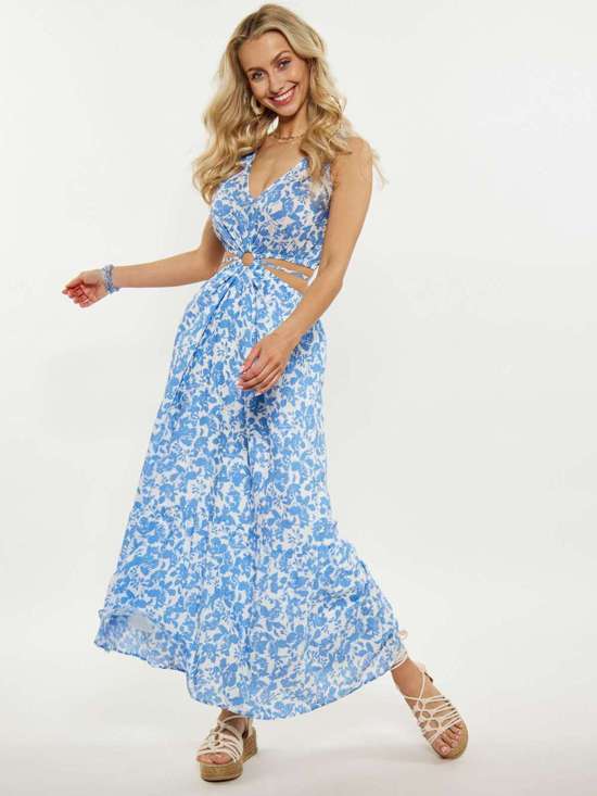 синий узорчатый