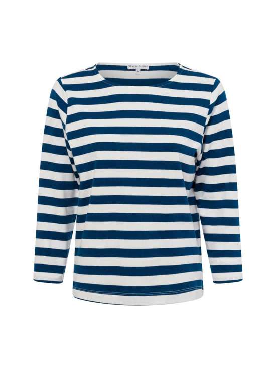 indigo weiß gestreift