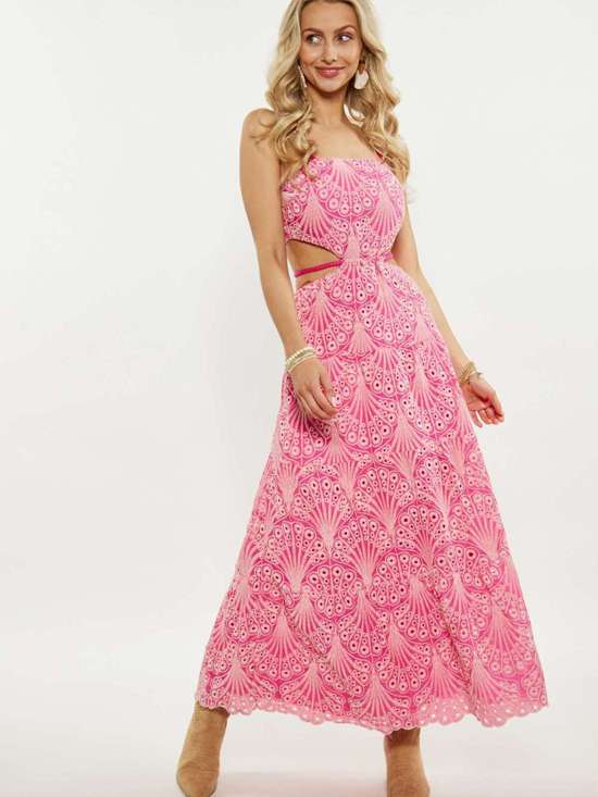 ярко-розовый узорчатый