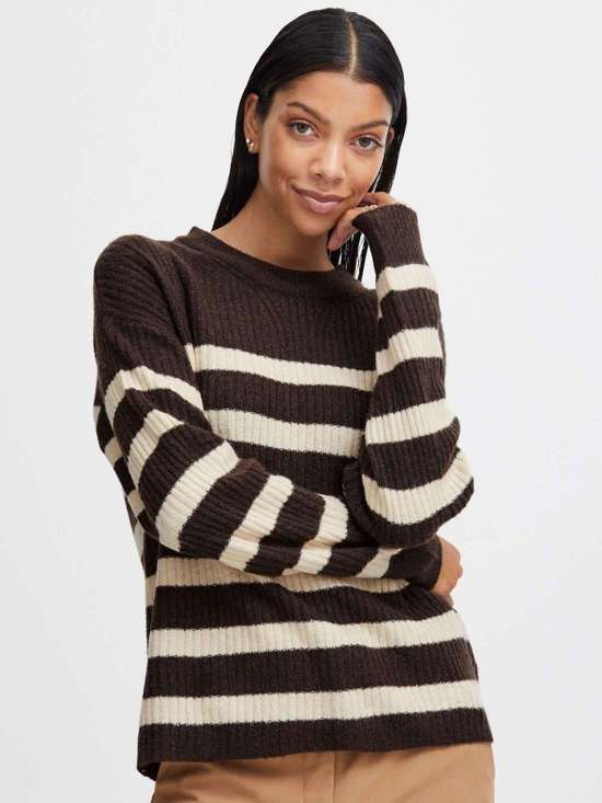 коричневый в полоску