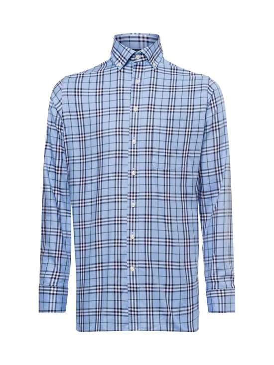 hellblau weiß kariert