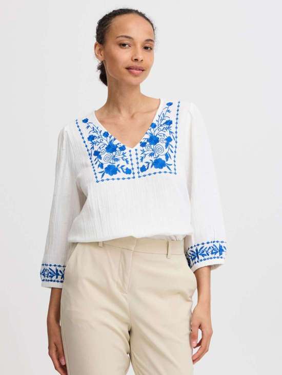 weiß blau gemustert