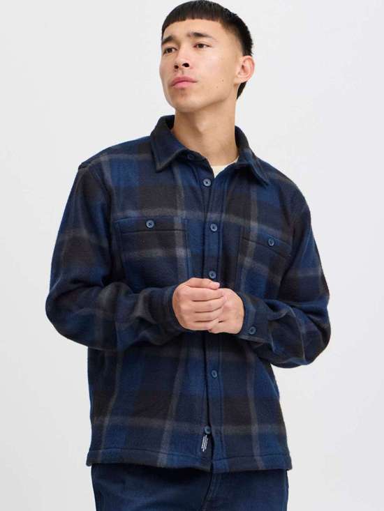 синий клетчатый