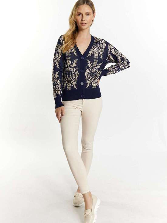 синий морской с рисунком