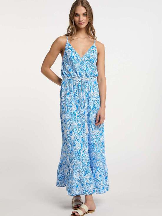 синий узорчатый