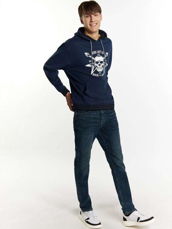 синий морской с рисунком