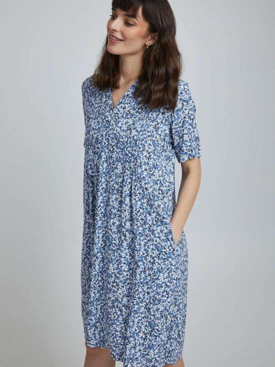 синий морской с рисунком