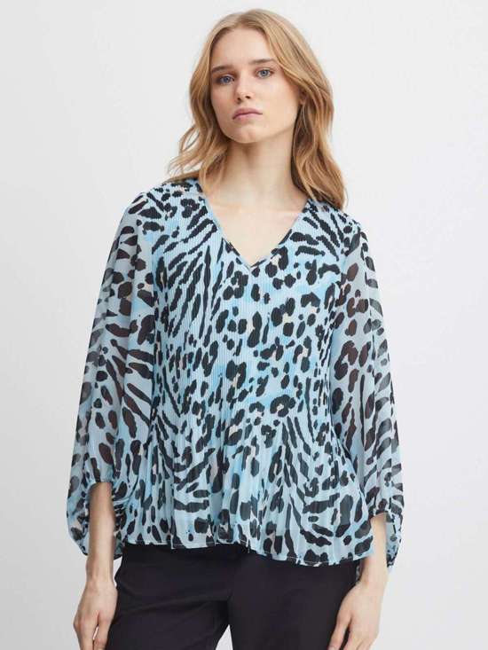 синий узорчатый