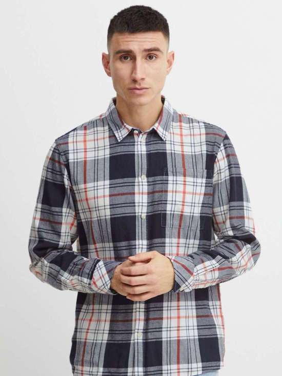 синий клетчатый